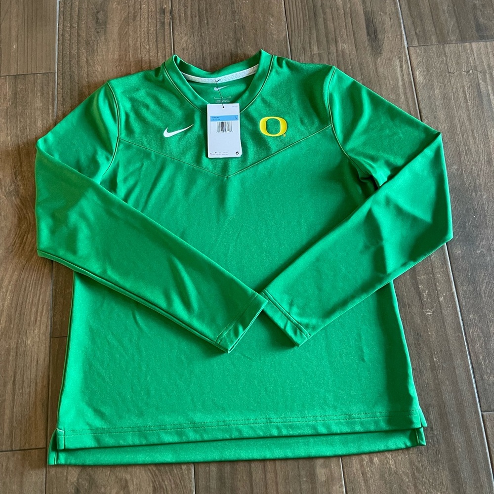 New Nike Oregon Ducks Sideline Long Sleeve V-Neck Tee Shirt Women's M